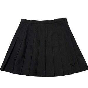 Vintage Reebok Y2K Tennis Skirt Womens 16 Black Pleated Mini Preppy Schoolgirl